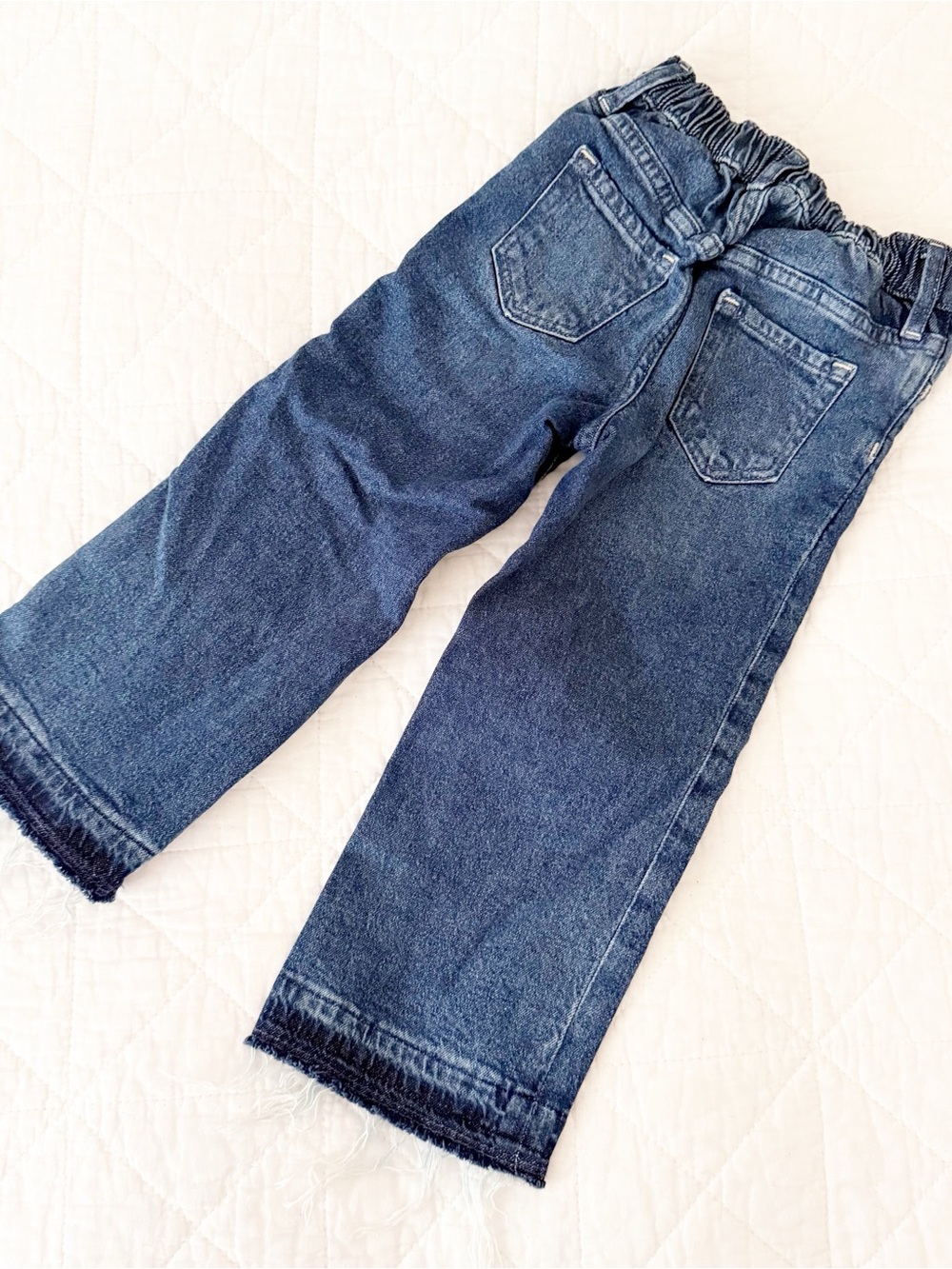 NEW GAP 4 Kids Dark Blue Denim Jeans with Raw Hem NWOT - Picture 4 of 4